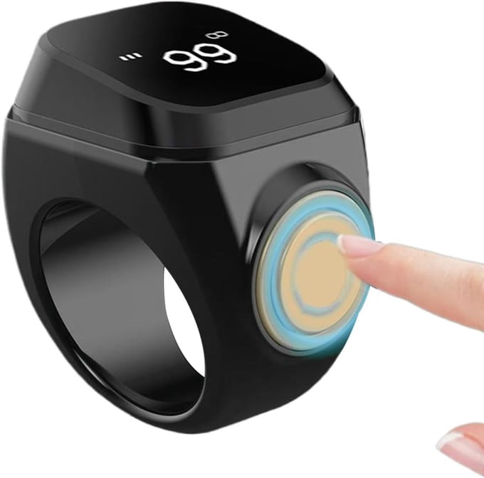 Slimme Teller Ring - Digitale Vinger Teller - Activiteit Bijhouden - App Data Visualisatie - 20 mm - Zwart