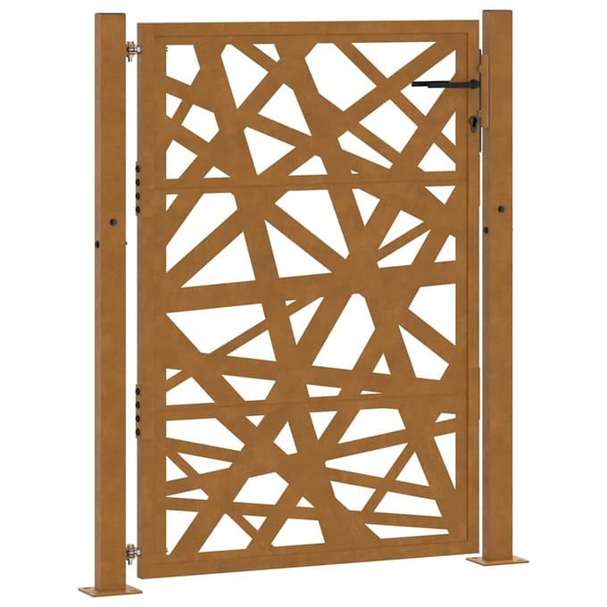 vidaXL - Poort - met - lichtontwerp - 100x125 - cm - weervast - staal