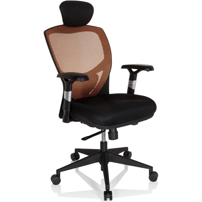 VENUS BASE - High end bureaustoel Oranje / Zwart
