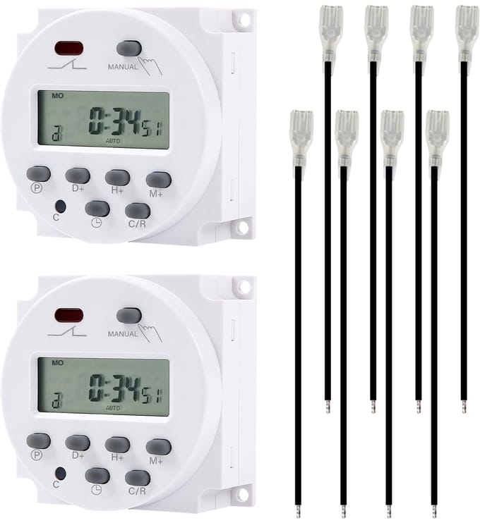 Allecto - Digitale mini-timer - 2 stuks - Waterdicht - Wit - 16A