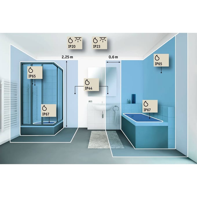 LED-cosmeticaspiegel Jora IP44 White Switch 60lm 230V 3,3W Chroom, Wit, Spiegel