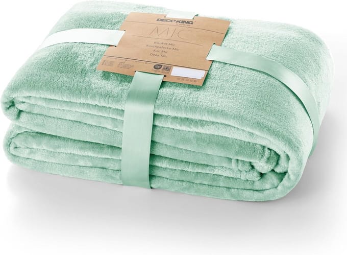 Zachte Knuffeldeken 150 x 200 cm - Pepermunt Microvezel Fleece