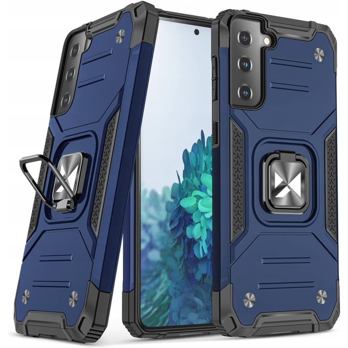 Wozinsky Ring Armor étui de protection hybride blindé + support magnétique Samsung Galaxy S22 bleu