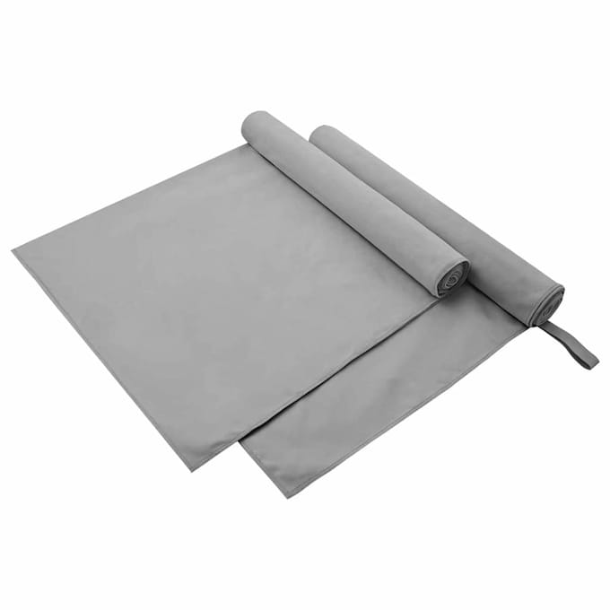 vidaXL - Sporthanddoeken - 2 - st - Donkergrijs - 90 - x - 180 - cm