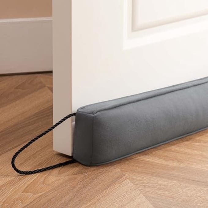 Deurklopper - Tochtstopper - Binnen buiten - Gemaakt van kunstlinnen - 122 cm - Grijs