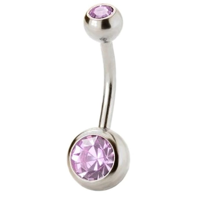 Fako Bijoux® - Navelpiercing - Kristal - Lichtpaars