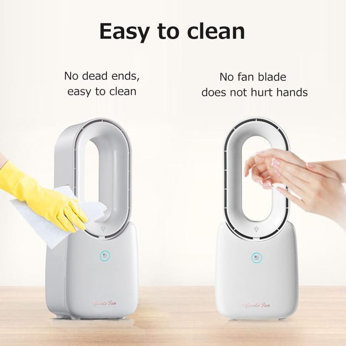 Fan Stille kleine creatieve mini elektrische ventilator Vier versnellingen Office Home Draagbare USB Desktop Bladeless ventilator wit