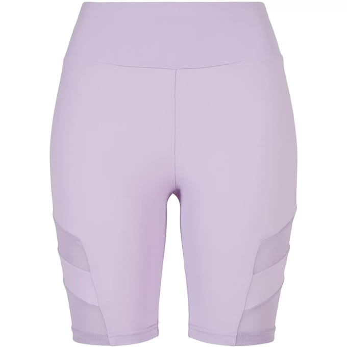 Urban Classics - High Waist Tech Mesh Korte cycle broek - M - Paars