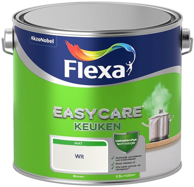 Flexa - Easycare Keuken - Wit - Mengverf - 2,5 L