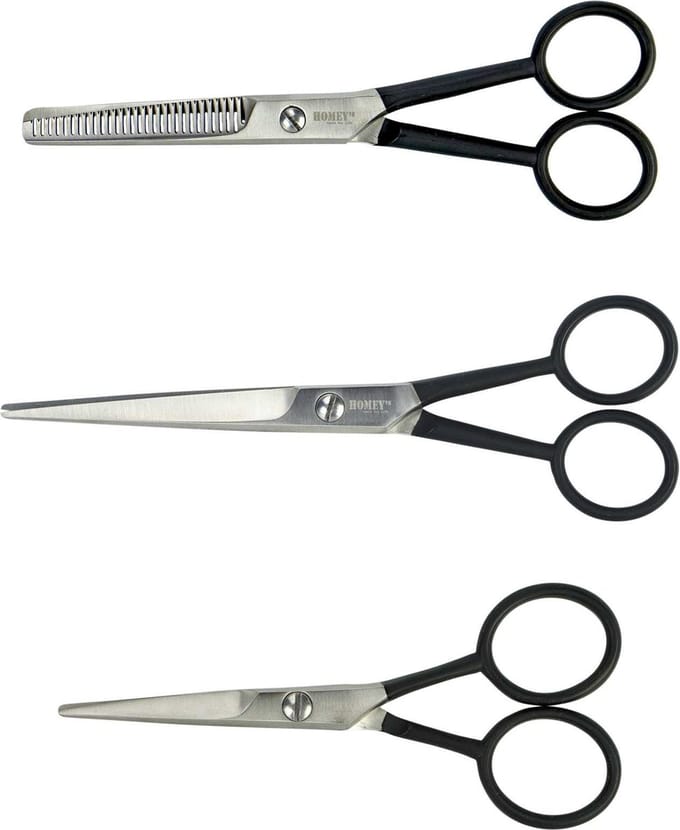 Homey's Scharen Set – Kappersschaar 12 cm & 16 cm + Effileerschaar 16 cm