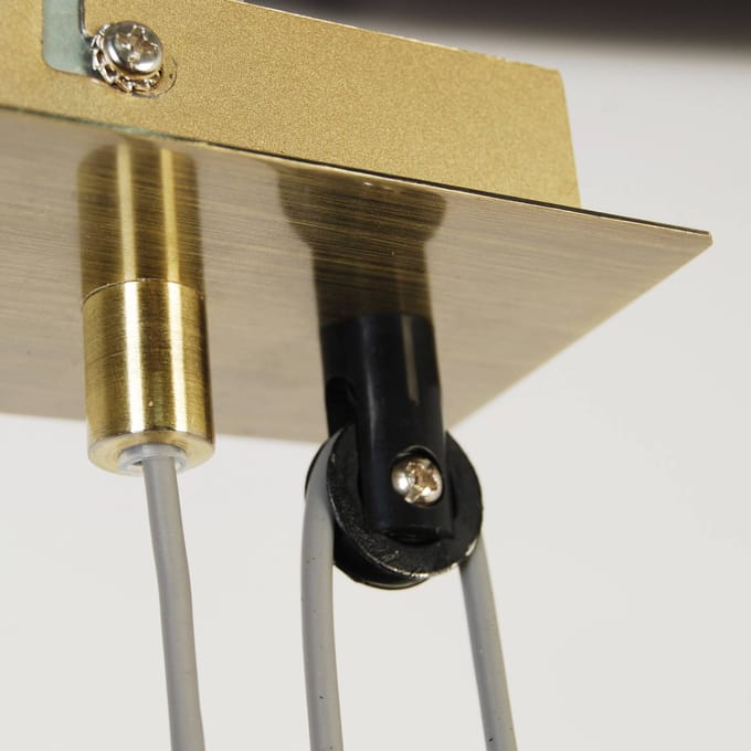 Näve Hanglamp Tilde, stoffen kappen 4lamps, bruin/beige