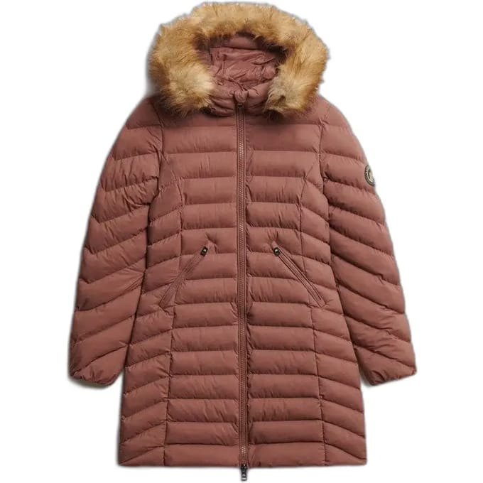 Superdry - Fuji Jas Met Capuchon En Imitatiebont - Dames - Gewatteerde jassen