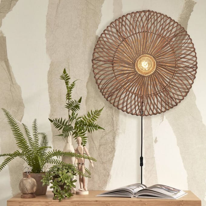 GOOD&MOJO Wandlamp Zanzibar - Rotan - Ø55cm - Binnen Modern