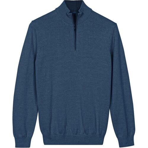 Baileys Trui Half Zip Cotton Knit Dark Denim Blue / male