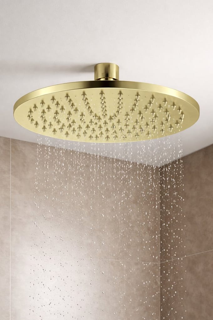 UNIFORMA HOOFDDOUCHE - ROND - 30 CM - GEBORSTELD GOUD (PVD)