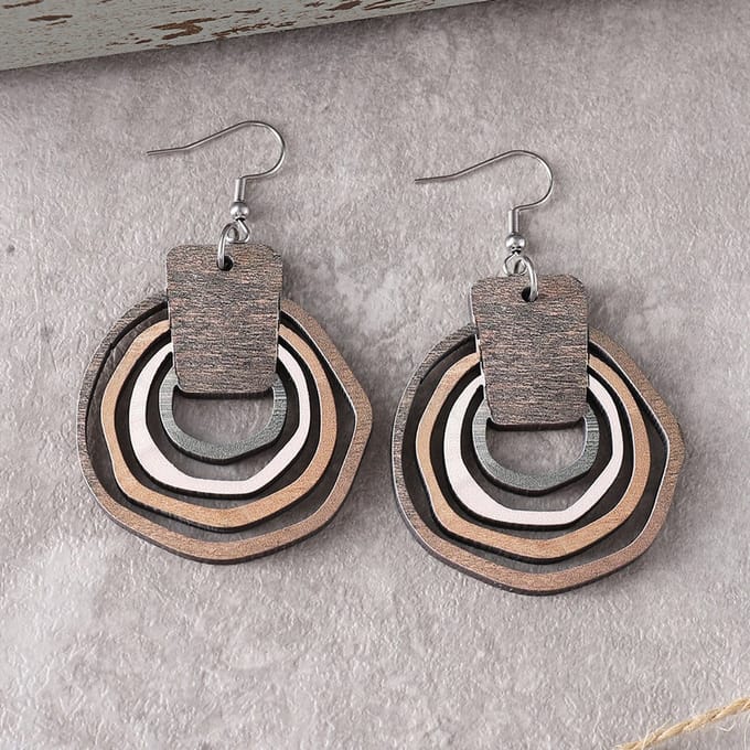 Jomide Oorhangers Bohemian Rah - Hout