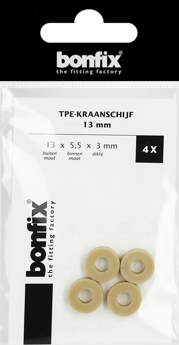 Bonfix Kunststof kraanschijf 13 mm (13 x 5,5 x 3 mm)