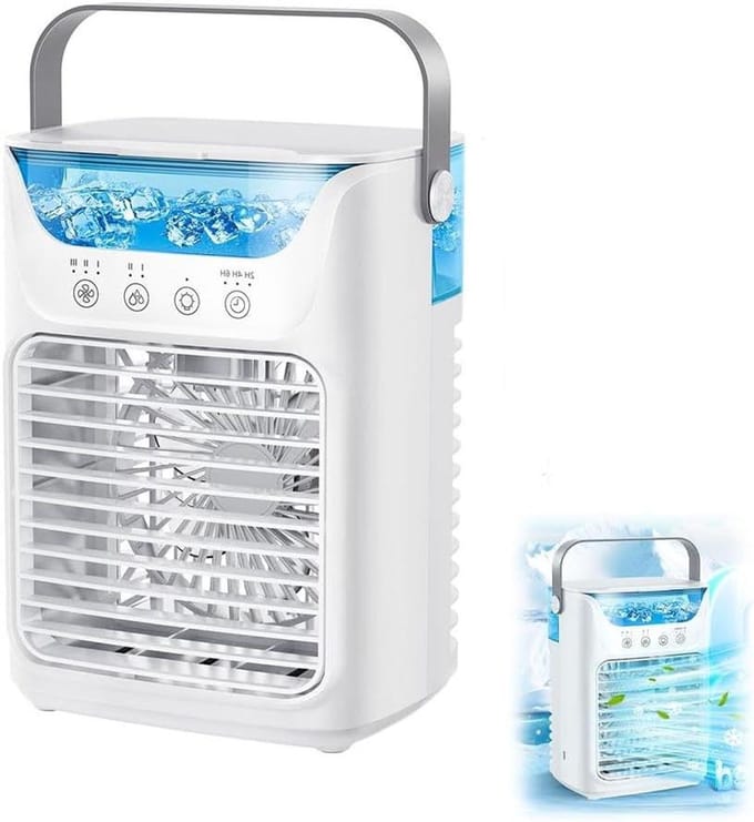 Draagbare Cooler - Persoonlijke Ventilator - Persoonlijke Koeling - 3-in-1 Functie - 700ml Tank - Wit