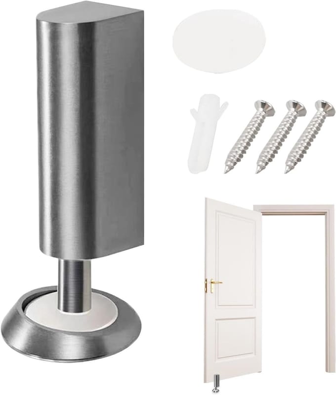 Magnetische Deurstopper - Deurvanger Deurhouder - Deur Open Houden - Roestvrij Staal - 6.8 cm - Grijs