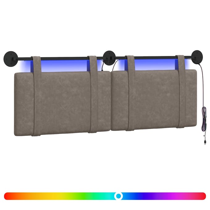 vidaXL - Hangend - hoofdbord - Grijs - Antiek - PU