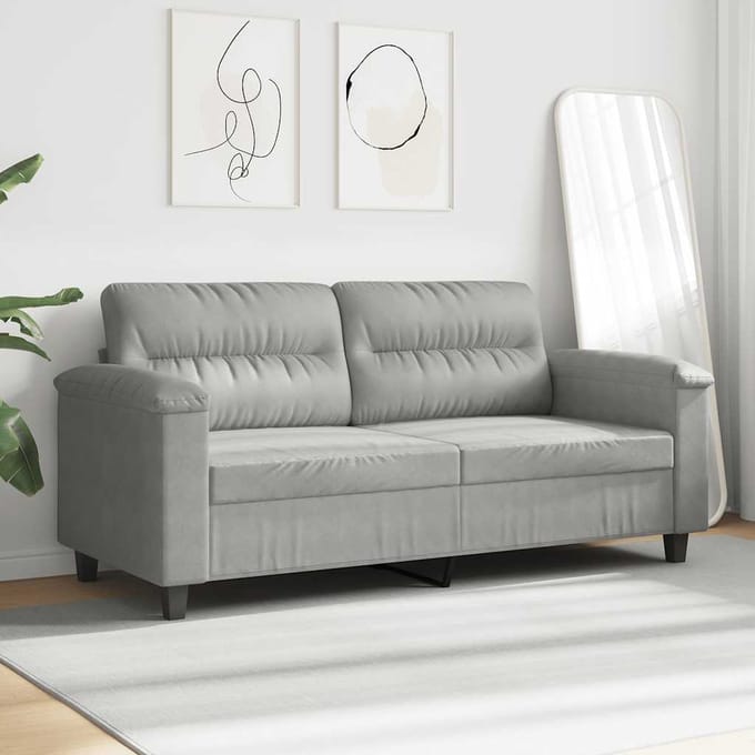 vidaXL - Tweezitsbank - 140 - cm - microvezelstof - lichtgrijs