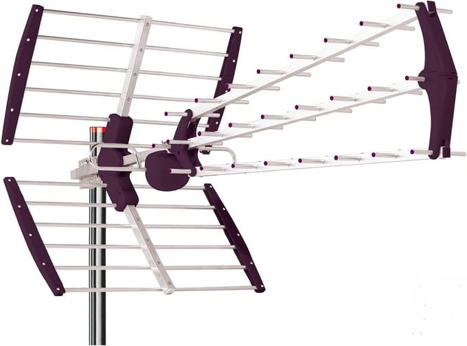 Drievoudige Opvouwbare DVB-T UHF Antenne 18 dB Versterking LTE 700/5G Filtratie