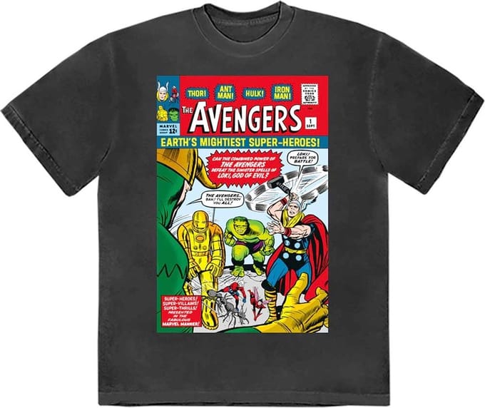 Marvel The Avengers - Earth's Mightiest Comic Cover Heren T-shirt - M - Zwart