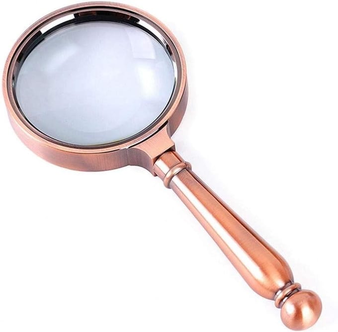 Vergrootglas Handheld - Leesloep - Boeken Lezen - 10x Vergroting - 70mm Lens - Metaal