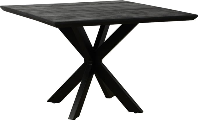 Eettafel Colorado vierkant mangohout 110x110 cm - Zwart