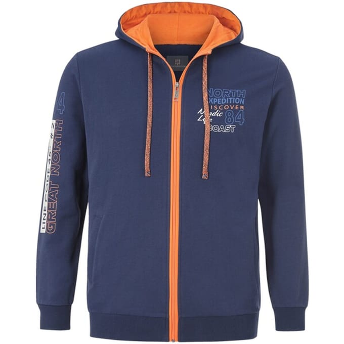 Jan Vanderstorm herren Sweatvest - 60/62 - donkerblauw - Plus Size
