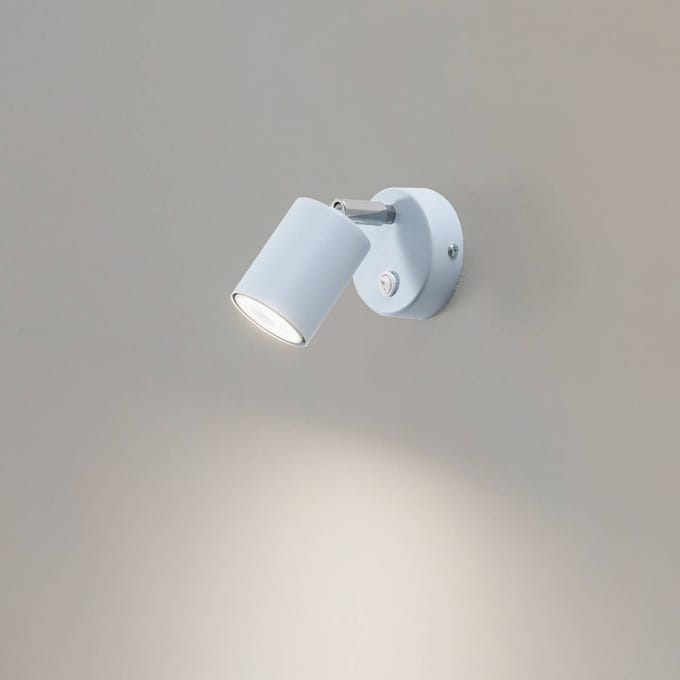 Luminex Wandspot Fun, lichtblauw, 14 cm hoog, verstelbaar, GU10