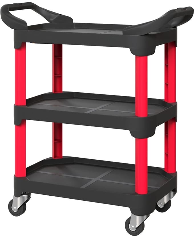 Werkplaatswagen - 68 kg - 3 Laden - Handvat - Staal - Zwart