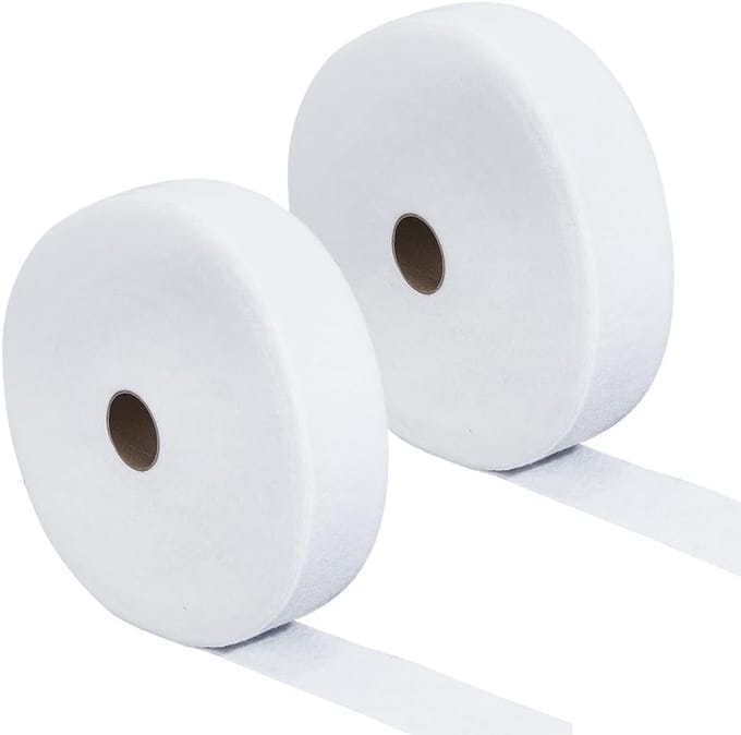2 Rollen Witte Polyester Blend Vulling Strips voor Quilten en Handwerken