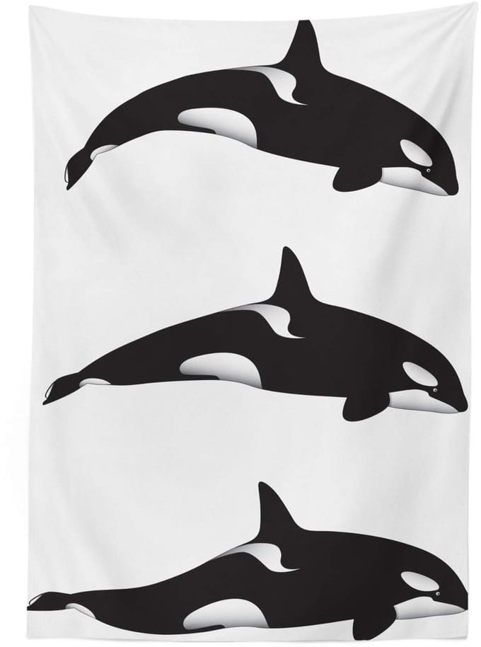 ABAKUHAUS Tafelkleed Orca zwart-wit 140x240 cm – Wasbaar