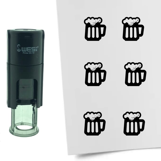 CombiCraft Stempel Bier 10mm rond - zwarte inkt