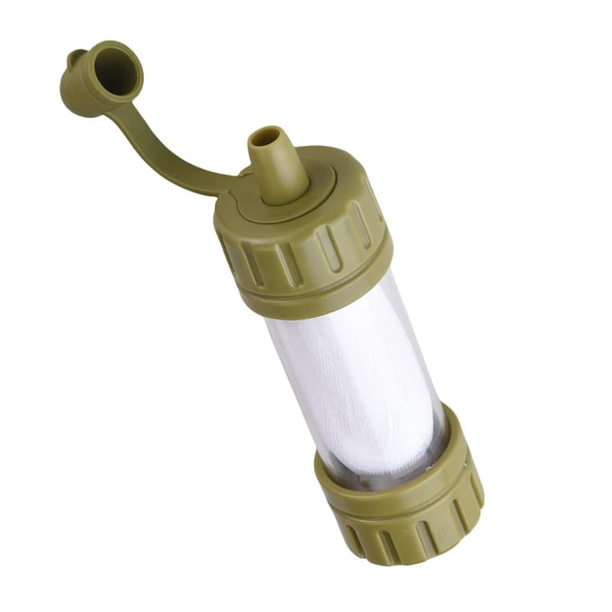 Persoonlijk Waterfilter Stro Buiten Draagbaar Filter Nood Overlevingsuitrusting Mini Waterfilter Transparante Schaal beige