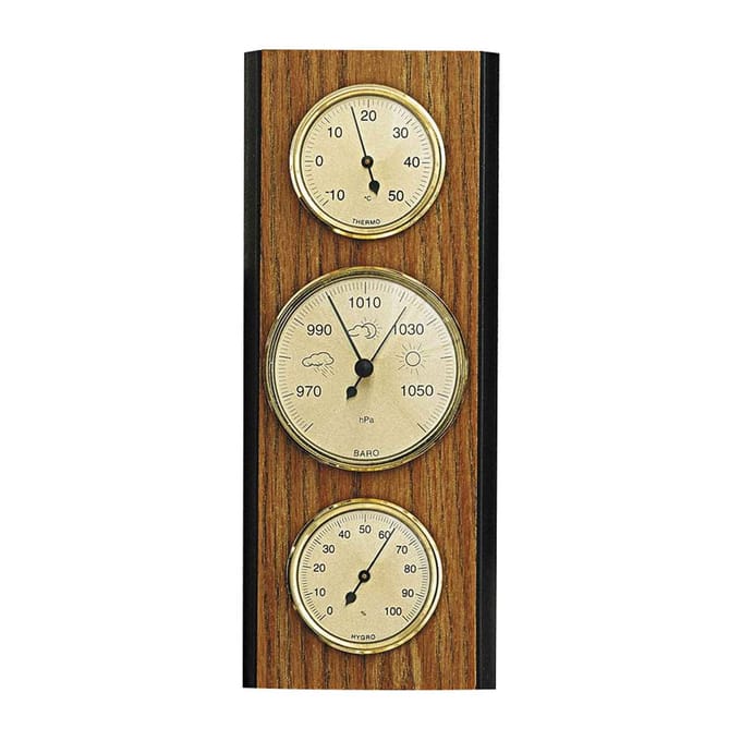SELVA weerstation met hygrometer, barometer en thermometer, 110 x 270 mm, made in Germany