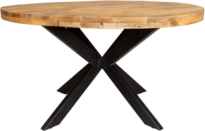 Eetkamertafel Sanne industrieel rond massief mango 140 cm