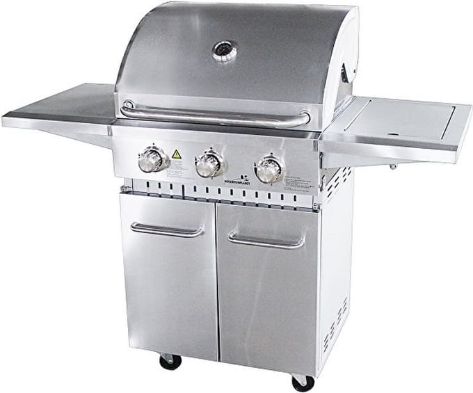 Grilluxe RVS gasbarbecue 3 branders met zijbrander