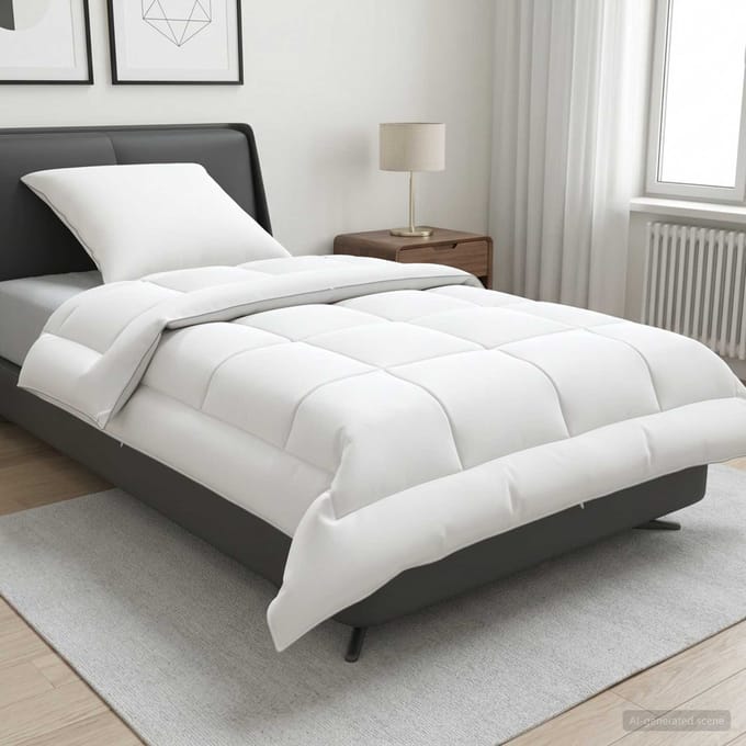 vidaXL - Dekbed - en - Kussen - Set - 2 - st - 155x200 - cm - Zomer - 200 - GSM - Wol - Wit