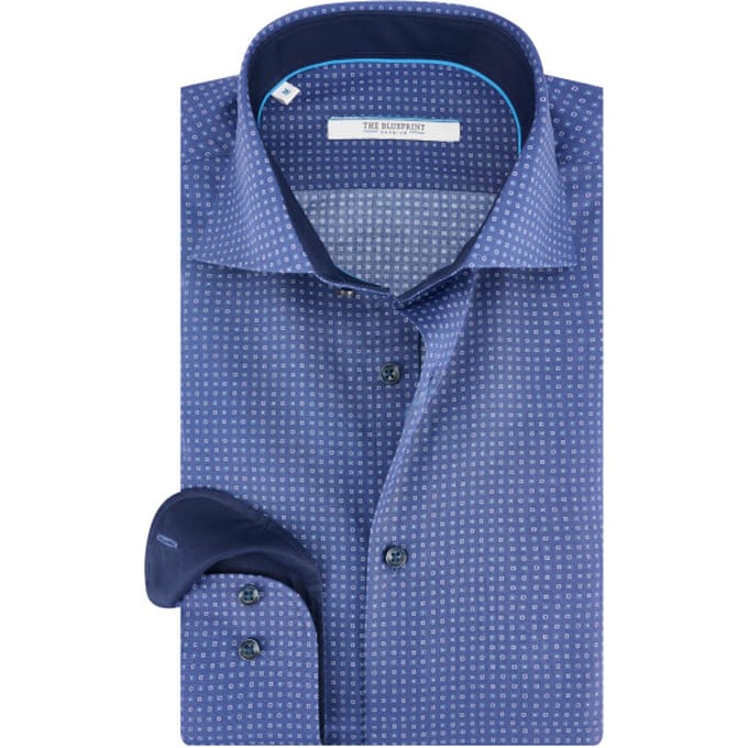 The BLUEPRINT Premium Business Overhemd Donkerblauw Heren