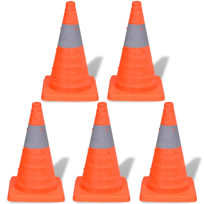 vidaXL Verkeerskegel uitvouwbaar 42 cm 5 stuks
