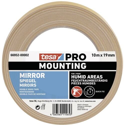 tesa Mounting PRO Spiegel 66952-00002-00 Montagetape Wit (l x b) 10 m x 19 mm 1 stuk(s)