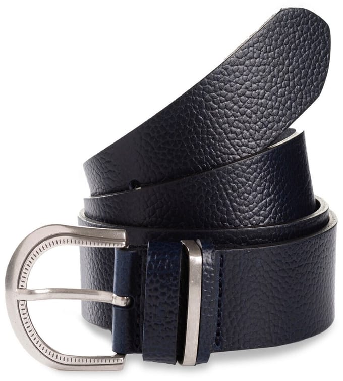 Tom Tailor - TTSANDRA leren riem met ronde gesp - Maat 80 - navy uni