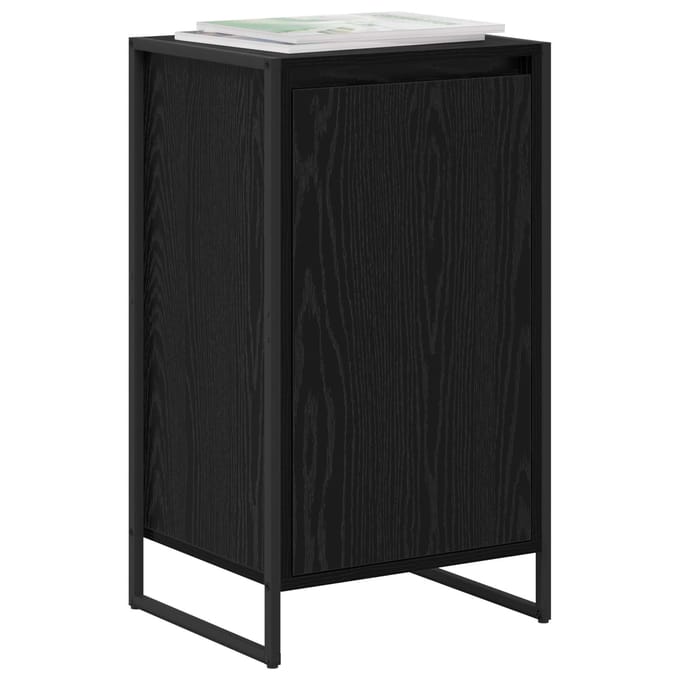 vidaXL - Dressoir - Zwart - Eiken - 43 - x - 36 - x - 75,5 - cm - Bewerkt - hout