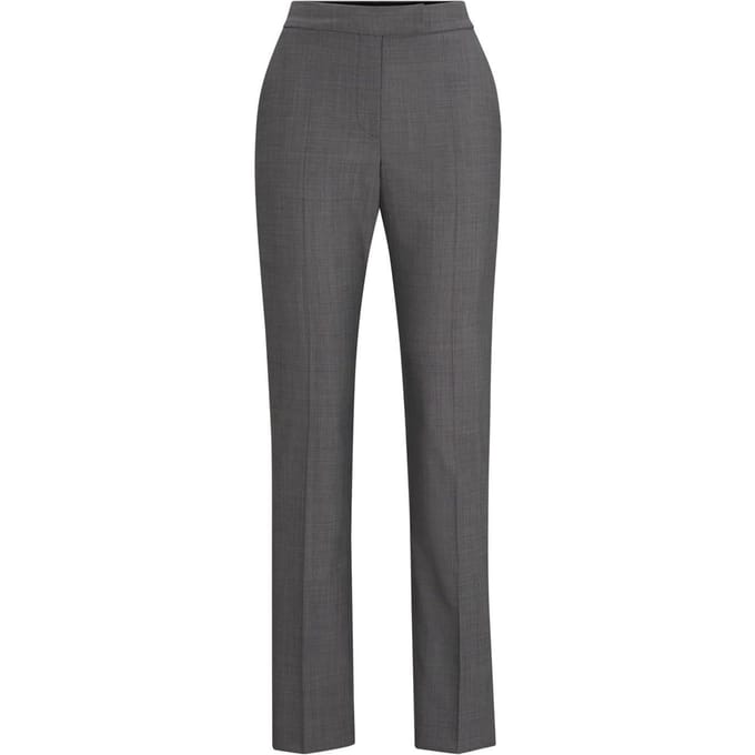 Boss Slanke broek met rechte pijpen voor dames (Grijs)