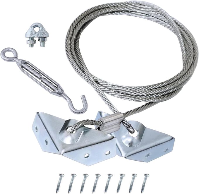 Kabel Set - Hek Ondersteuning - Hek Stabiliseren - Roestvrij Staal - 2.5 Meter - Zilver