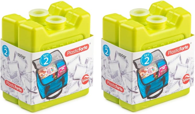 Plasticforte kleine koelelementen - 8x stuks - 100 grams - 7 x 8 cm - groen - plastic