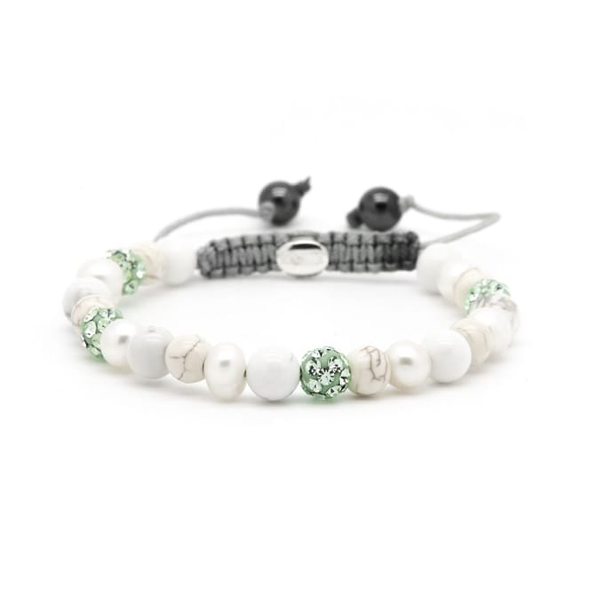 Karma Armband Spiral Bright Leaf Green Crystal