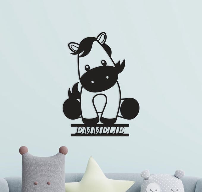 Wanddecoratie kinderen | Paard - L (44x60cm)